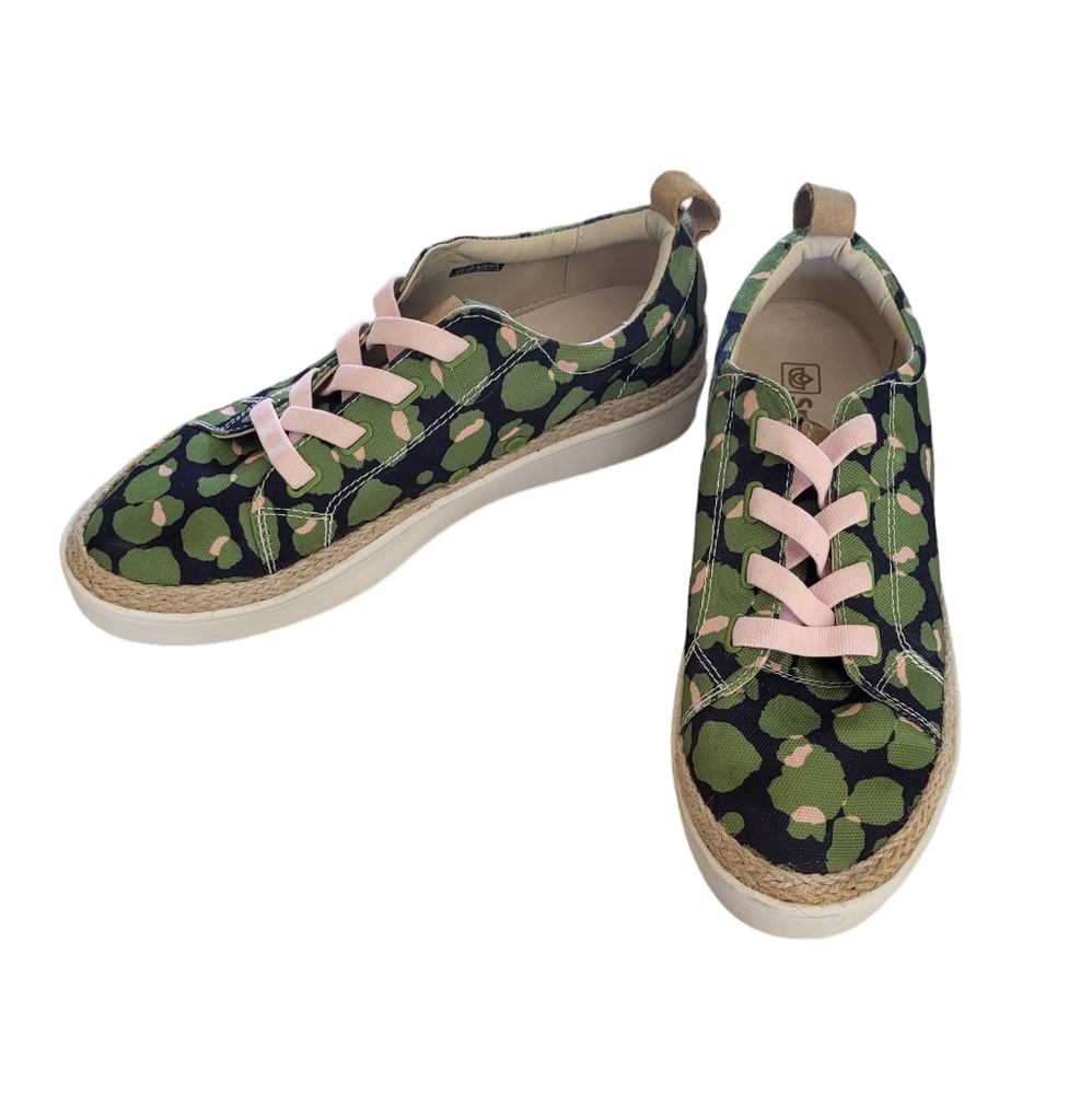 Spenco Ortho Sneaker Stretch Gore Laces Slip-On Malibu Camo Dark Navy 10
